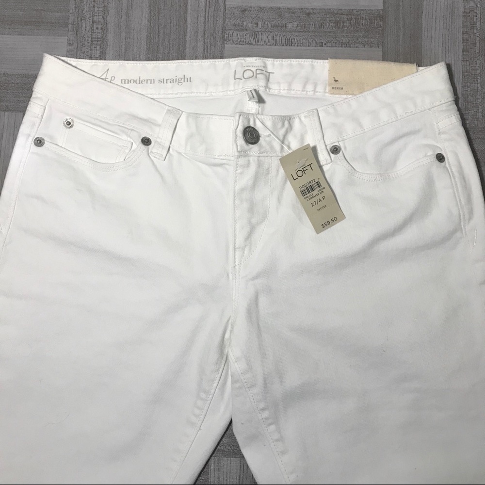 Ann Taylor LOFT Modern Straight Jeans Size 4P NWT - Picture 2 of 7